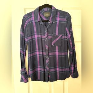 Rails plaid shirt (navy and purple)
